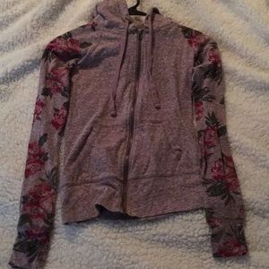 XS pink floral hoodie